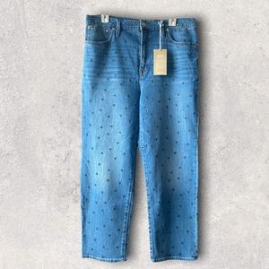 Madewell Classic Straight Jeans: Heart Print Edition - Women’s Size 32